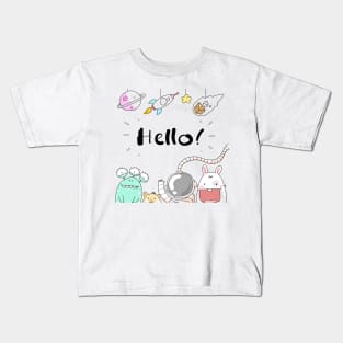 Friendly aliens Kids T-Shirt